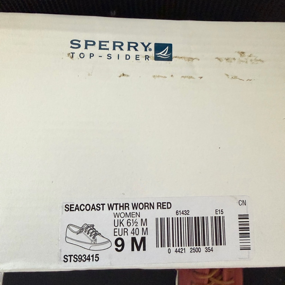Sperry Woman's Top-Siders in “Worn Red” New With Box - Picture 7 of 7